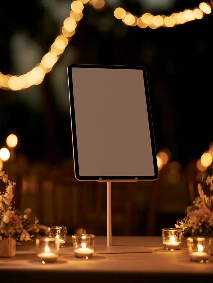 Event photos displayed on an iPad